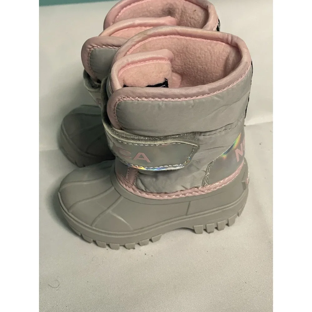 Nautica Pink Gray‎ Snow Boots Toddler 5 Bin4